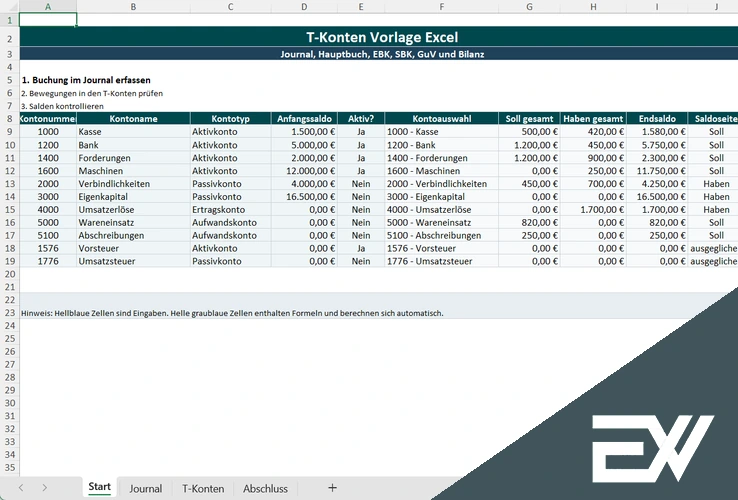t konten excel vorlage gratis