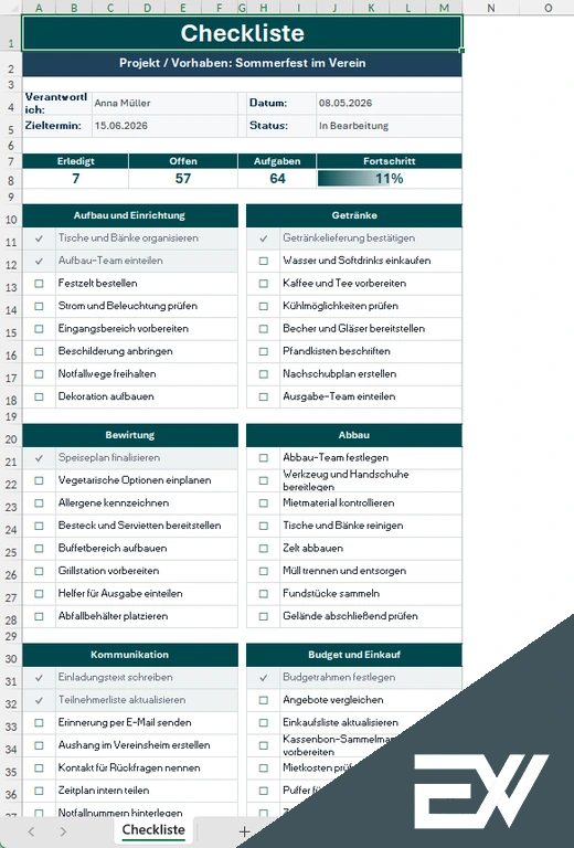checkliste gestalten