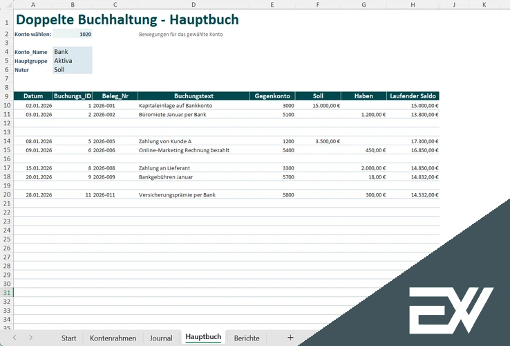doppelte buchhaltung excel vorlage