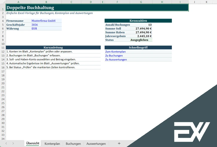 doppelte buchhaltung excel