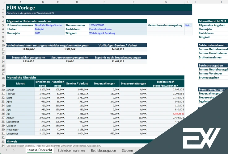 eür excel vorlage gratis
