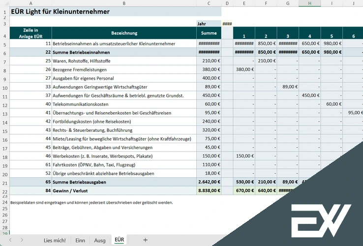 eür kleinunternehmer vorlage kostenlos