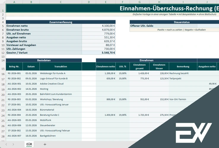 eür vorlage kostenlos