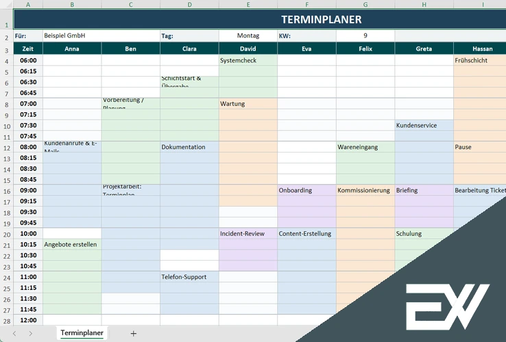 excel terminplan vorlage