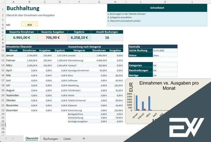 excel vorlage buchhaltung steuern