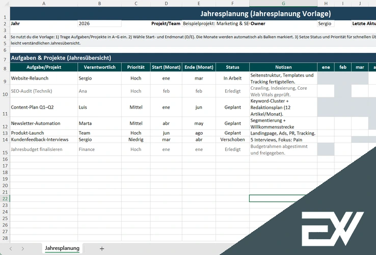 jahresplanung vorlage