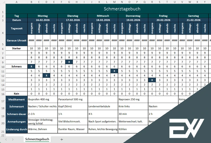 schmerz tagebuch