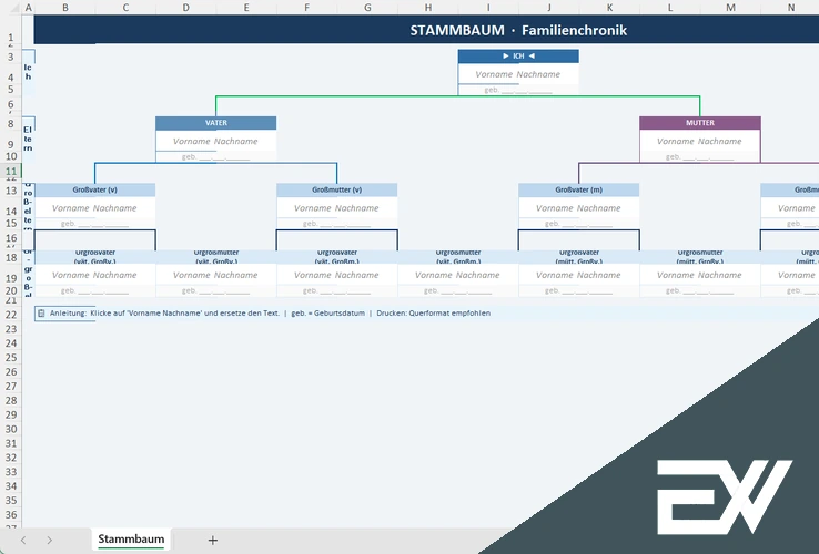 stammbaum vorlage