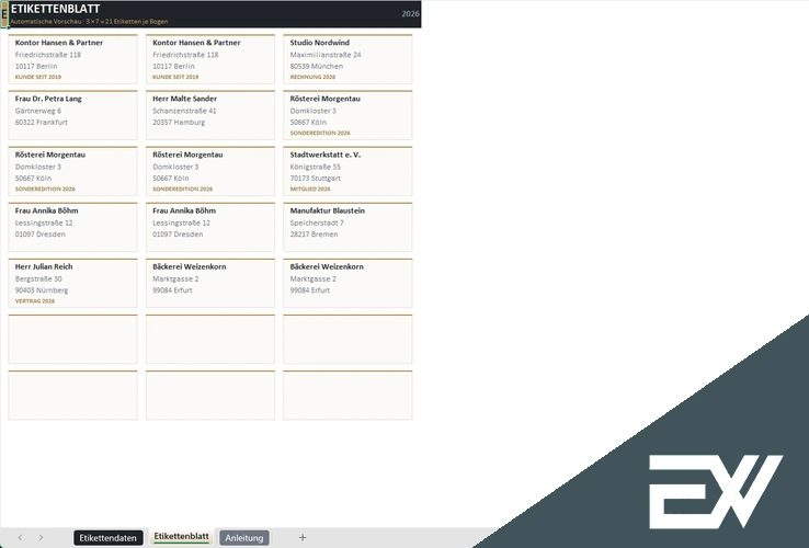 Etiketten Drucken Excel