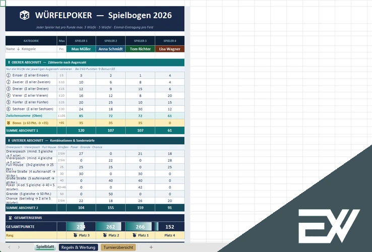 Würfelpoker Excel